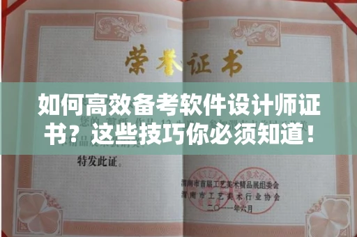 全国如何高效备考软件设计师证书?这些技巧你必须知道!